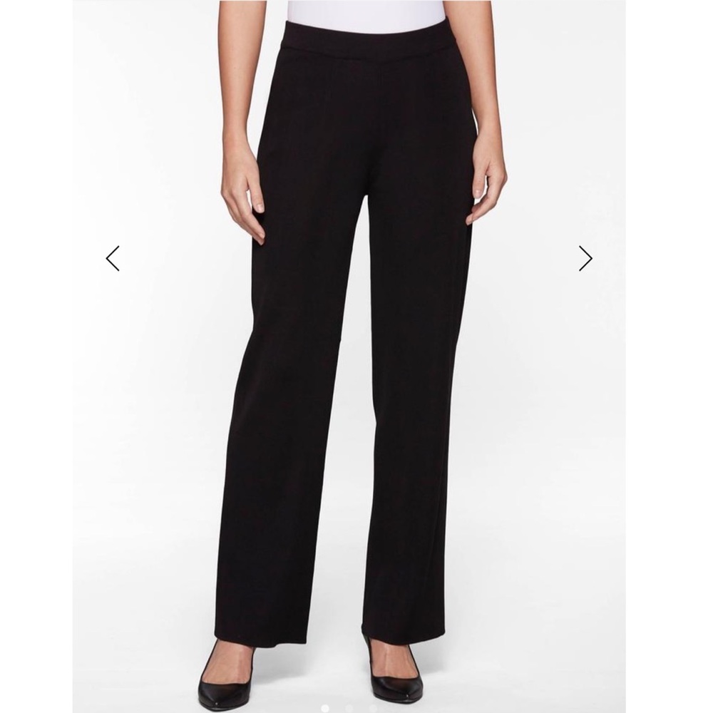 Misook Wide Leg Knit Pant, Black L